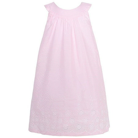 Mia Juliana Little Girls Pink Yoke Neckline Eyelet Trim Easter Dress 4T