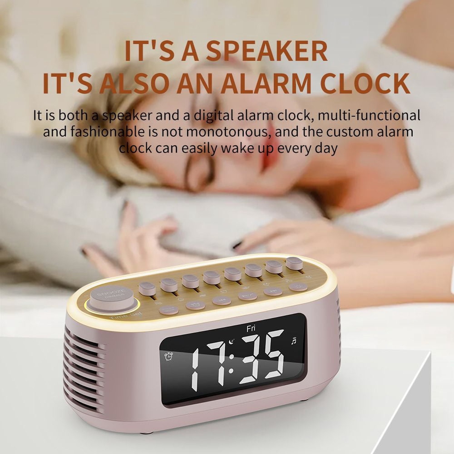 T13 White Noise Machine Bluetooth Speaker, Digital Alarm Clock Sleep Timer with LED Display RGB Night Light, Soothing Natural Sleeping Sound Machine for Baby, Kids, Adults, Bedrooms (Black)