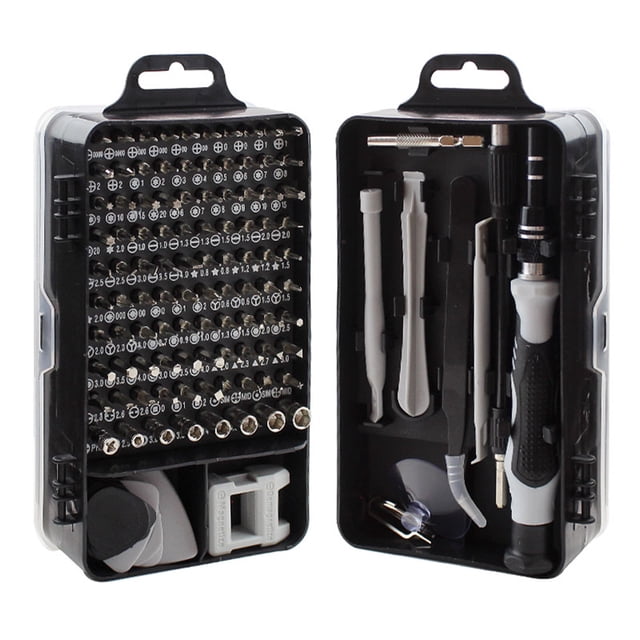 Juego de Destornilladores Magnéticos 115 en 1 para Herramienta Multifuncional (Gris Oscuro) Wobythan Negro