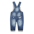 thumbnail image 2 of Kidscool Space Baby Girls Easy Diaper Changing Snap Legs Deer Embroidered Denim Overalls,Blue,18-24 Months, 2 of 6
