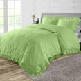 thumbnail image 1 of Duvet Cover 3 Piece Egyptian Cotton Cozy & Breathable 600 Thread Count Trimmed Ruffle Duvet Covers with Zipper Closure & Corner Ties Soft Comforter Cover (Oversized Queen, Sage ), 1 of 6