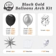 thumbnail image 3 of Kit de guirnaldas con forma de arco de globos LOOLEY, negro y plateado, 137 piezas con estrellas, 3 of 7