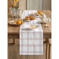 thumbnail image 3 of Brown Buffalo Plaid Table Runner 90 Inches Long,Farmhouse Checkered Watercolor Cotton Linen Table Runners Dresser Scarves,Fabric Tabletop Scarf Furniture Cover for Home Dinner Party 13"x90", 3 of 9