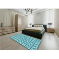 thumbnail image 5 of Ahgly Company Machine Washable Indoor Rectangle Transitional Tron Blue Area Rugs, 8' x 12', 5 of 7