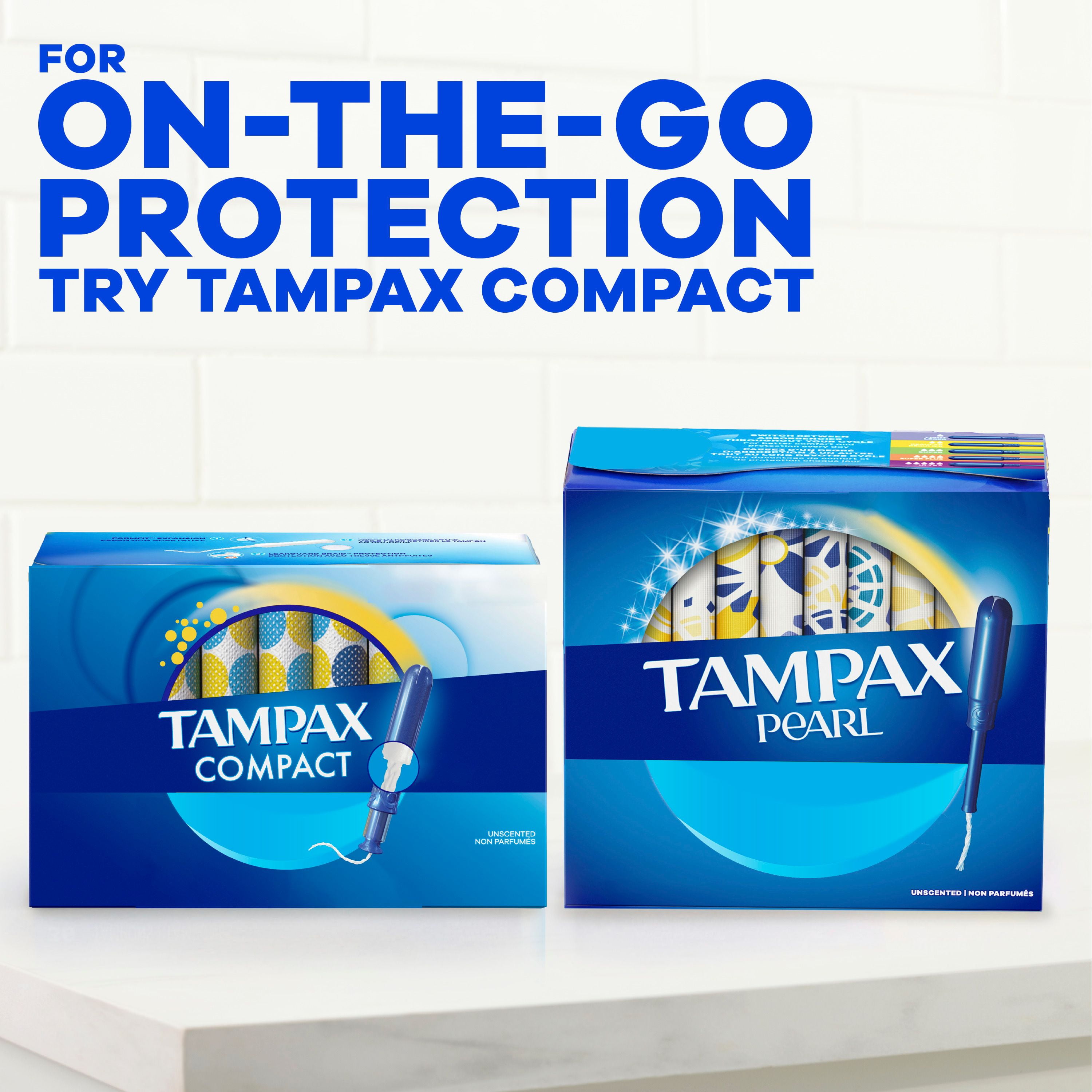 Tampax Cardboard Tampons Super Plus Absorbency, Anti-Slip Grip, LeakGuard Skirt, Unscented, 40CT