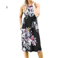 thumbnail image 2 of Baohd Robes Midi Sans Manches d'Été pour Femmes avec Dos Nageur Imprimé Noir P, 2 of 5