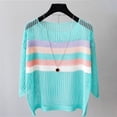 thumbnail image 2 of Women's Spring Solid Color Knit Hoodie Sweatshirt 3/4 Sleeve Round Neck Loose Fit Casual Daily Wear Loungewear Travel Fashion Essential Gift for Ladies | CSEONE,Mint Green Free Size, 2 of 7
