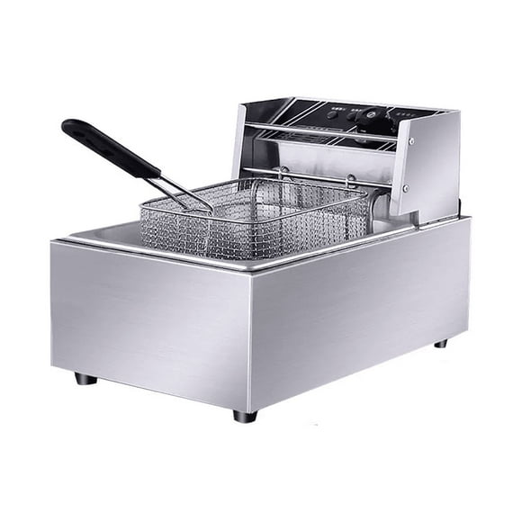 Freidora De Aceite Eléctrica Con Acero Inoxidable 6 Litros Plata