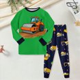 thumbnail image 2 of NOLDARES Boys Prints Pajamas 2 Pieces Long Sleeve Jammies Set Toddler Pjs Sleepwear 6-12 Months 12-24 Months 2t 3t 4t 5t 6t 7t 8t 9t Children,Green,6-7 Y, 2 of 5