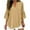 Khaki-29, variant on Women's Summer 3/4 Sleeve Tops V Neck Loose Fit Flowy Cotton Linen Lightweight Blouses
