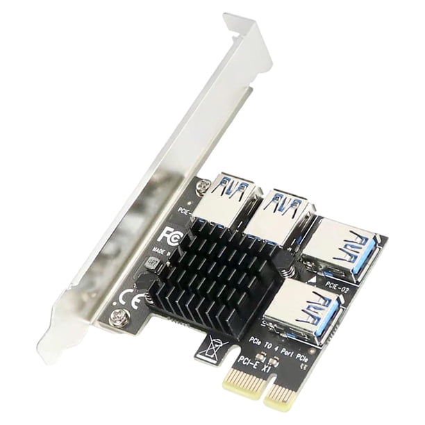 Convertidor de tarjeta USB 3,0 de expansión de 1 a 4 ranuras PCI compatible con ranura x1 x4, x8, x16 para dispositivo de minería fácil Plata Yotijar Tarjetas verticales