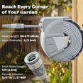 thumbnail image 3 of Enrouleur de Boyau d'Arrosage Rétractable, Boyau d'Eau Mural de 66 Pieds 1/2 Pouces avec Rétraction Automatique et Support Pivotant à 180°, Buse à Double Pulvérisation pour Patio, Cour Arrière, Jardin et Garage, Gris, 3 of 7