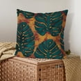 thumbnail image 5 of Teal Green Leaf Pillow Covers 18X18 Inch Summer Tropical Monstera Leaves Plant Decorative Pillow Cases Set of 2 Botanical Cotton Linen Throw Pillows Modern Home Decor For Sofa Couch Cushion Outdoor, 5 of 6