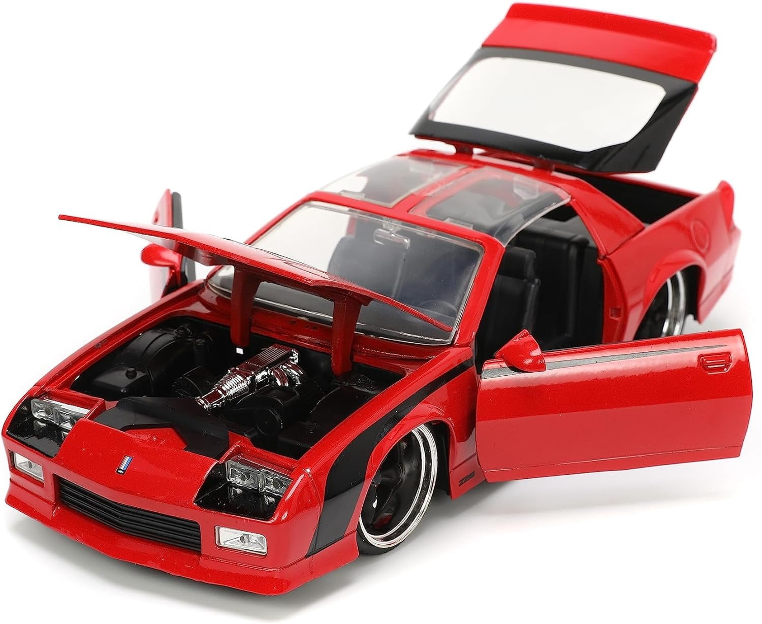 Jada 1985 Chevrolet Camaro Red, Black Stripes, Bigtime Muscle