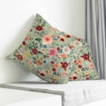 thumbnail image 3 of Sage Green Floral Pillow Covers 20x20 Inch Decorative Throw Pillow Cover, Spring Flowers Leaves Farmhouse Sofa Pillowcases Accent Cushion Case Home Decor Bedroom Living Room, 3 of 6