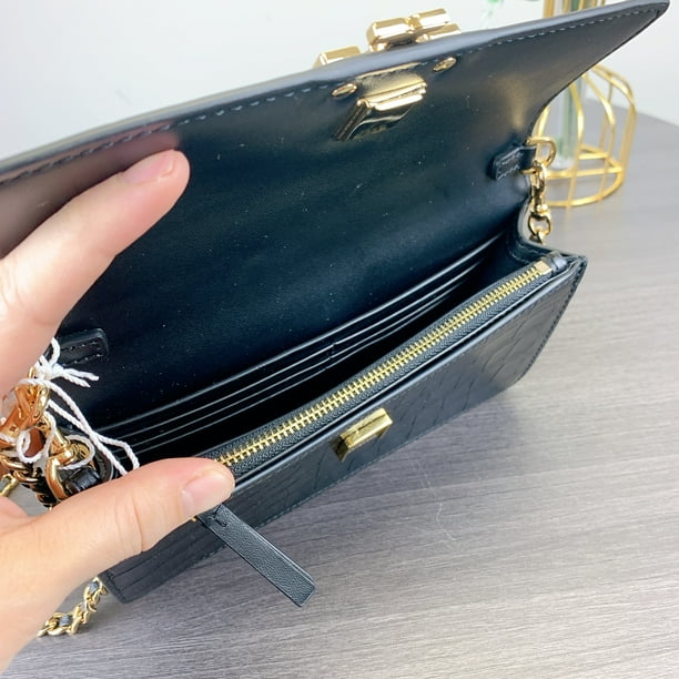Tory Burch 141073 Britten chain wallet wristlet IN BLACK