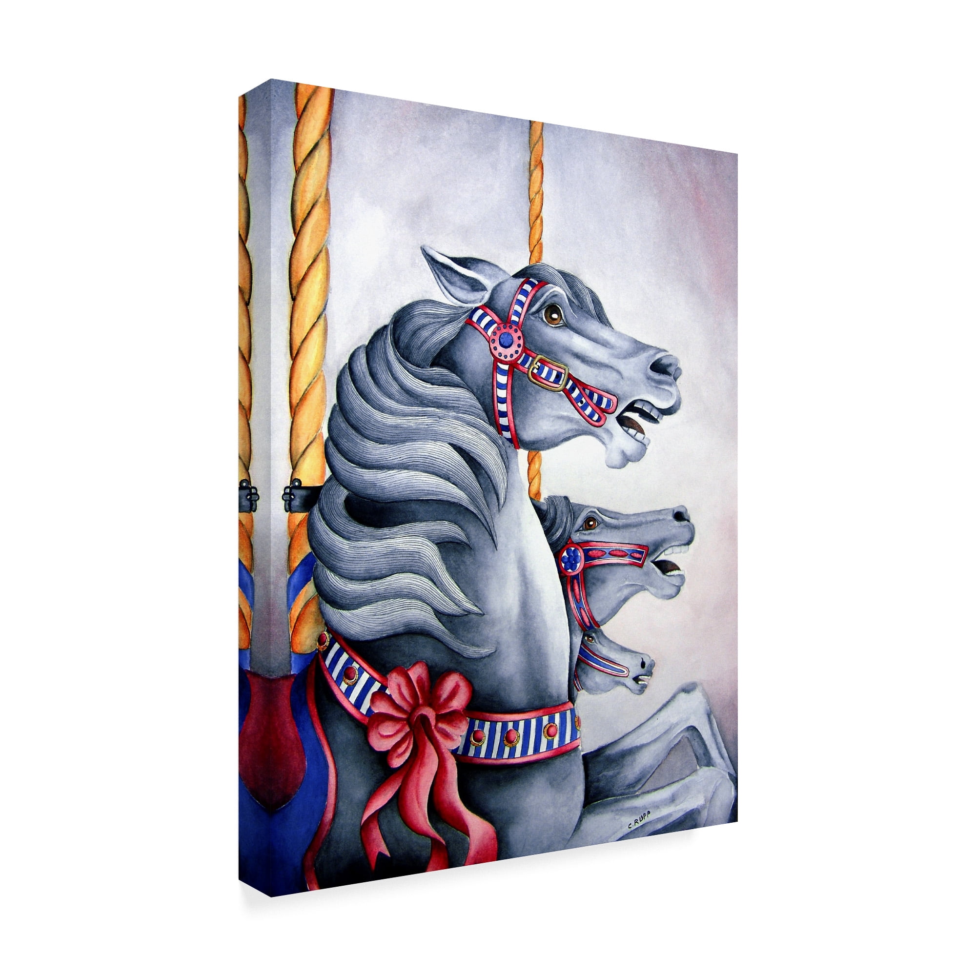 Trademark Fine Art 'Carousel Horses' Canvas Art by Carol J Rupp
