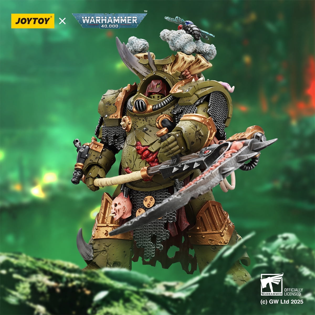 [IN STOCK] JOYTOY Warhammer 40K 1/18 Action Figures Death Guard Deathshroud Terminator 1 with Manreaper and Plaguespurter Gauntlet