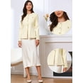 thumbnail image 2 of DARING DIVA Women's Collarless Long Sleeve Business Jacket Office Suit XS Beige, 2 of 6