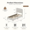 thumbnail image 6 of CONCETTA Twin Bed Frame with Boucle Upholstery, Modern Platform Bed with Headboard, Soft Rounded Corners, No Box Spring Needed, Easy Assembly, White, 6 of 9