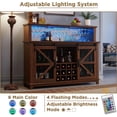 thumbnail image 4 of OKD Farmhouse Coffee Bar Cabinet with Wine Rack and Storage, Barn Door Buffet Cabinet Storage Kitchen With LED Light & Adjustable Shelves, Reclaimed Barnwood, 4 of 8