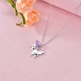 thumbnail image 3 of 925 Sterling Silver Cross Butterfly Necklace Baptism Communion Birthday Conformation Gifts for Daughter Granddaughter Niece-June Alexandrite Birthstone, 3 of 5