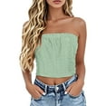 thumbnail image 6 of Uooqdmx Tube Tops for Women, Bandeau Tops for Women, Strapless Tops for Women, Eyelet Tops for Women, Crop Tank Tops for Women, Mint Green 3XL, 6 of 7