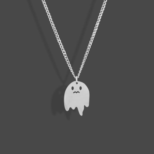 Collar con colgante de fantasma bonito de acero y titanio Simple a la moda para mujeres y hombres, collares de Hip Hop a la moda, los mejores regalos de joyería de amistad Gao Jinjia LED