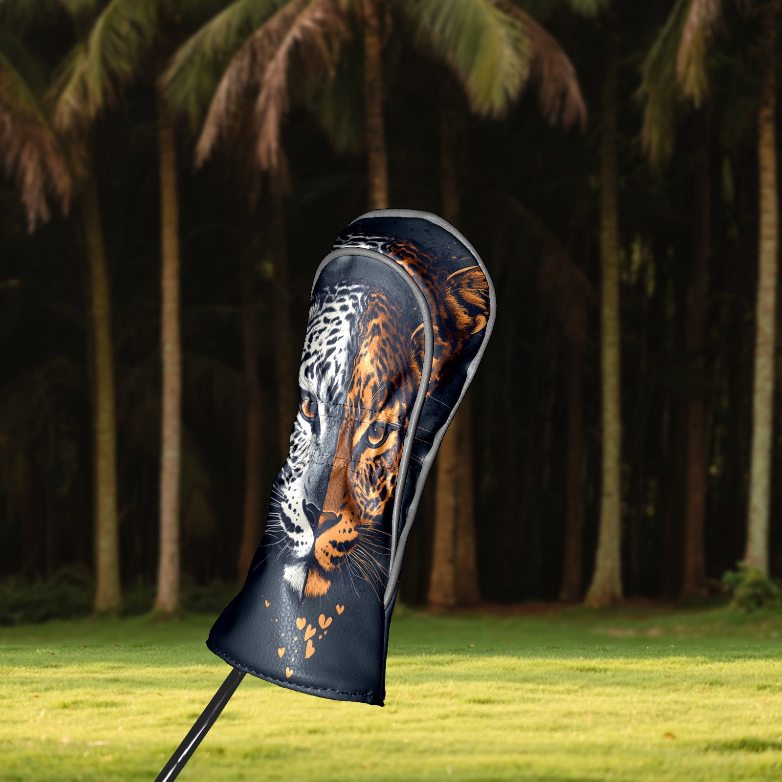Golf Club Covers PU Leather Waterproof Head Covers for Fairway Woods Hybrids