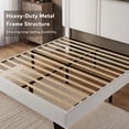 thumbnail image 4 of Virans Full Size Bed Frame,Velvet Platform Bed Frame with Upholstered Headboard,Sturdy Solid Wood Slats Support,Noise Free,No Box Spring, Easy to Assemble - White, 4 of 8