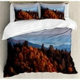 thumbnail image 3 of National Parks Home Decor Twin Size Duvet Cover Set, Sunrise at Mountains Pine Trees Covered on Hill Mist South Carolina, Decorative 2 Piece Bedding Set with 1 Pillow Sham, Multi, by Ambesonne, 3 of 3