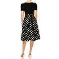 thumbnail image 4 of Moa Collection Women's A-Line Dress Puff Sleeves and Keyhole Front Casual Chic with Side Pock, 4 of 6