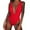 Red, variant on Sngxgn Women Swimsuit High Neck Plunge Ruched Tummy Control Bathing Suit(Red,S)