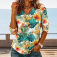 thumbnail image 4 of Sewkxo Womens Summer Tops Short Sleeve Casual Shirts Floral Tee Trendy 2026 Basics V Neck Plain Tshirt,Orange XL, 4 of 5
