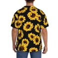 thumbnail image 5 of Disketp Men's Hawaiian Sunflower Print Shirts Button Down Holiday Beach Shirts-4X-Large, 5 of 7