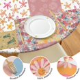 thumbnail image 4 of Pioneer Flower Floral Print Pattern Round Fitted Tablecloth with Elastic Edge,Dining Table Cover Waterproof,Outdoor Round Tablecloth for Camping,Dining,Indoor and Outdoor, 4 of 7