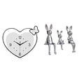 thumbnail image 1 of Reloj acrílico y conjunto de figuras familiares de conejos, diseño decorativo creativo para sala de estudio, cafetería, escritorio de oficina, mesa de, 1 of 8