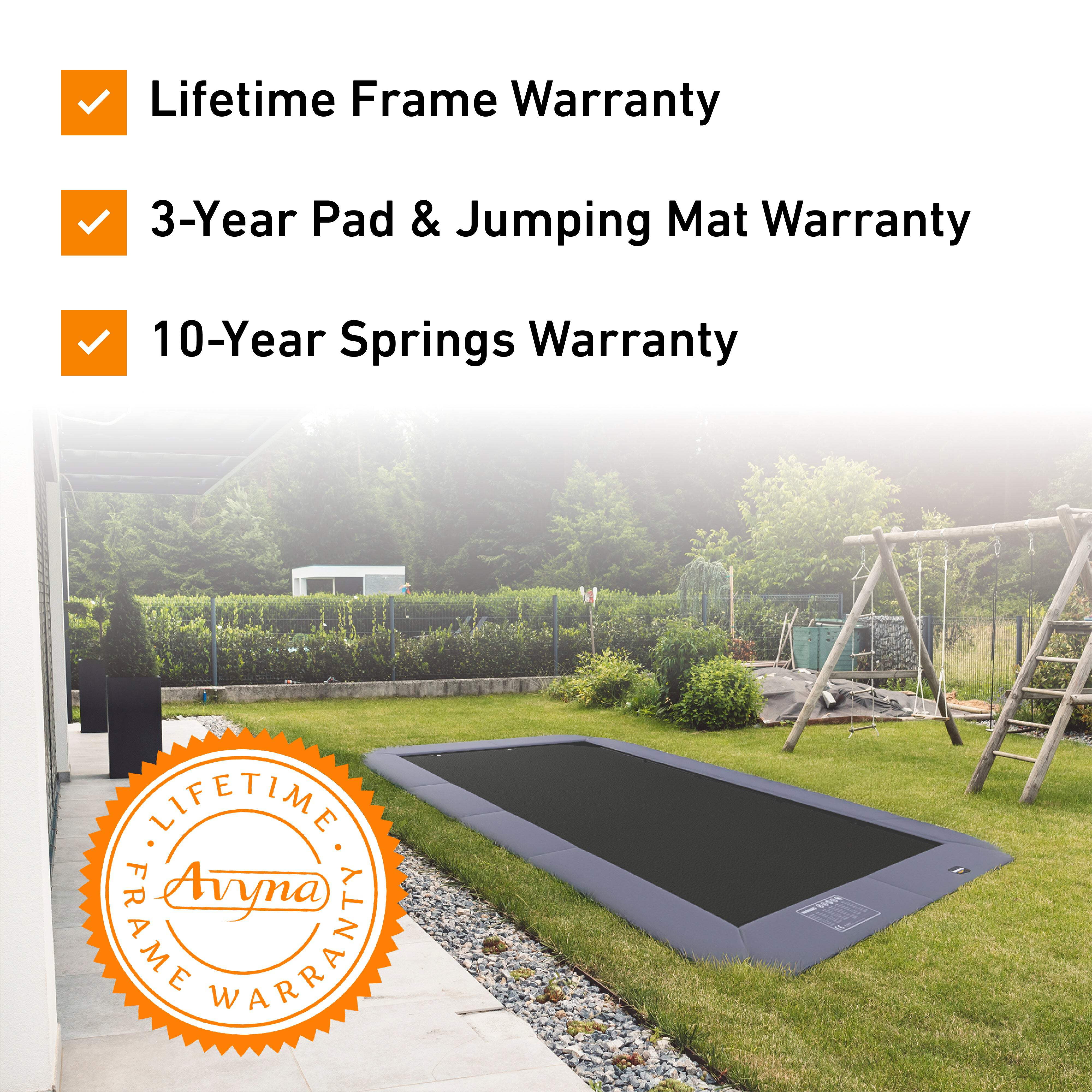 Summer Bundle! 12x18' Rectangle Pro-Line MAX Avyna In-Ground Trampoline + LED Lights + Cover