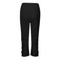 thumbnail image 6 of Capri Pants for Women Cute Y2K Polka Dots Split Flared Elastic Waist Bowknot Casual Capris Cropped Pants, 6 of 8