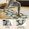thumbnail image 4 of Darkgray Daisy Flower Green Leaves Pattern Hot Yoga Mat Towel Non Slip for Hot Yoga - Quick-Drying Yoga Mat Cover with 4 Corner Pockets with Travel Bag - Hot Yoga Towel Non Slip 74"x26", 4 of 6