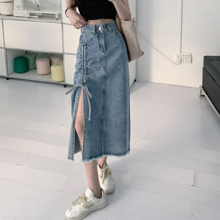 Denim skirt outfit outlet 64