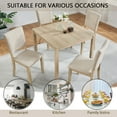 thumbnail image 2 of 5 Pieces Round Dining Table Set, 47.3" Modern Table and 4 Upholstered Chairs with Adjustable Foot Pad and Wood Legs, Farmhouse Dining Sets for Kitchen, Living Room, Beighe, 2 of 8