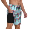 thumbnail image 2 of Gukieu colorful rainbow Print Men's Double Layer Sports Swim Trunks, Quick Dry Adjustable Waist Swim Shorts Swimwear-3X-Large, 2 of 6