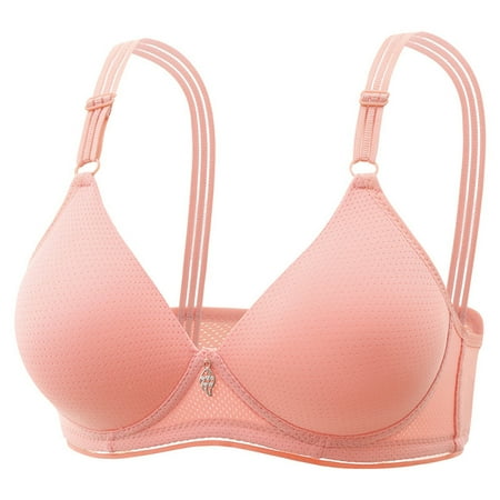 

CLZOUD Bra for Women Comfortable Large Size Breathable Middle Aged Mothers Large Chest Shows Small Size Comfortable Bra Pink 36