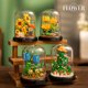 thumbnail image 5 of Bonsái de flores eternas, caja de música con forma de clavel y rosa, bloques de construcción, tulipán, microladrillos, decoración de bonsái, juguetes para niñas, regalo para niños, 5 of 5