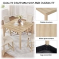 thumbnail image 3 of SESSLIFE Dining Table Set for 4, Counter Height Kitchen Table Set with Square Table and 4 Upholstered Chairs, Solid Wood Dining Room Set for 4, Space-Saving, Light Oak, 3 of 10