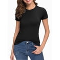 thumbnail image 2 of Fashion Casual Women's Crew neck Short Sleeve T-Shirt Basic Tee Tops, 2 of 6