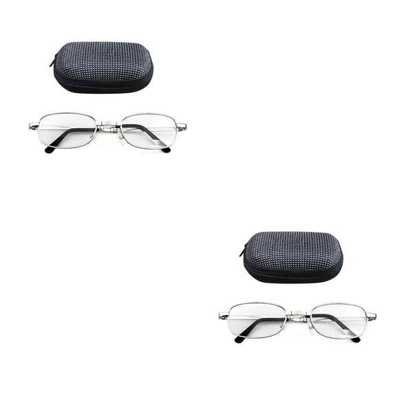 Soidarity Gafas de lectura plegables portátiles calientes Unisex mujeres hombres marco de Metal ovalado presbicia lupa gafas con estuche Type2 NO2 Soidarity CBP028209