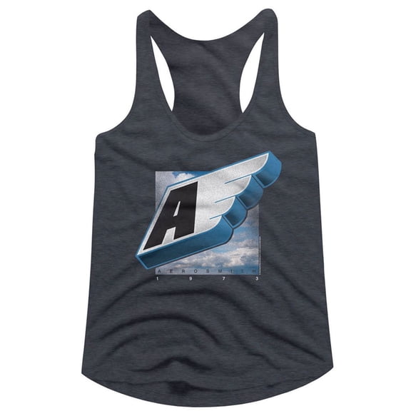 Aerosmith 1973 Wing Navy Heather Women's Racerback Tank Top