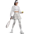 thumbnail image 5 of COEQINE Yoga Skirted Legging with Pockets for Women Gray Gradient Pattern Fashion Comfy Golf Pickleball Leggings Ruffle Pleated Tennis Skirts with Leggings, XL, 5 of 7